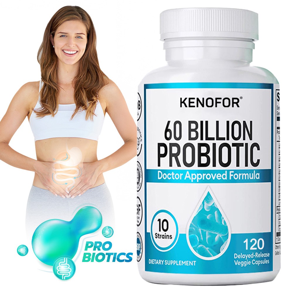 Probiotic 60 Billion CFU Prebiotics Digestive Gut Bloating Health 120 Pills US