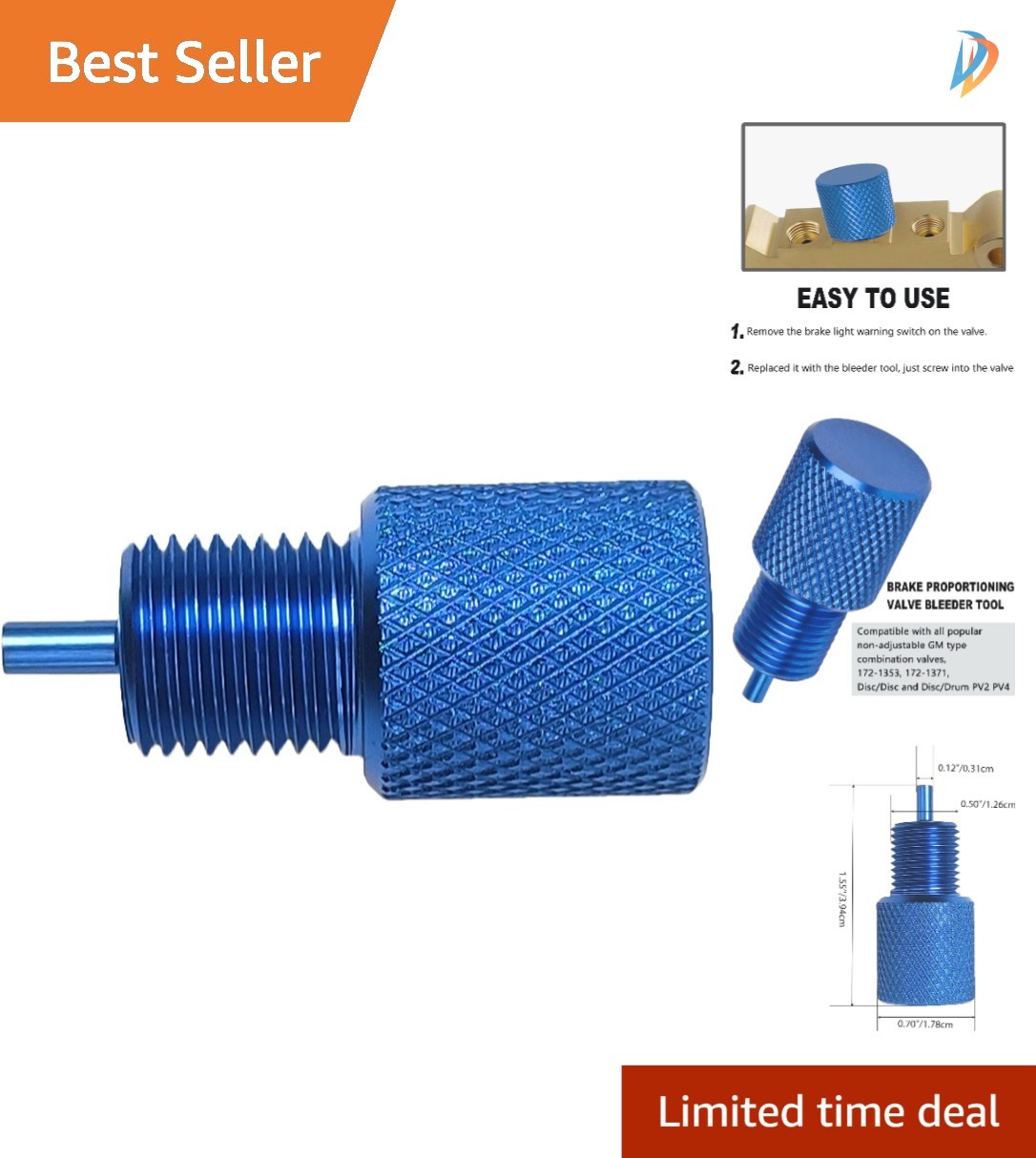 Efficient Brake Bleeding Tool for GM Disc/Drum Systems - Easy Use & Blue Finish