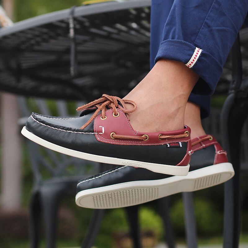 Genuine Leather Mens Comfortable Casual Boat Shoes Fashion Loafers Driving Shoes