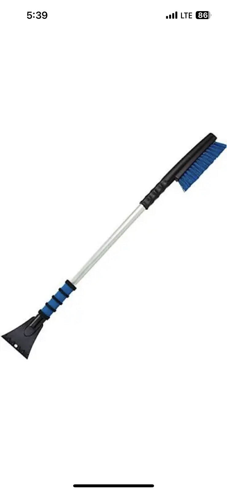Auto Drive Aluminum Pole 35" Snow Brush and Ice Scraper