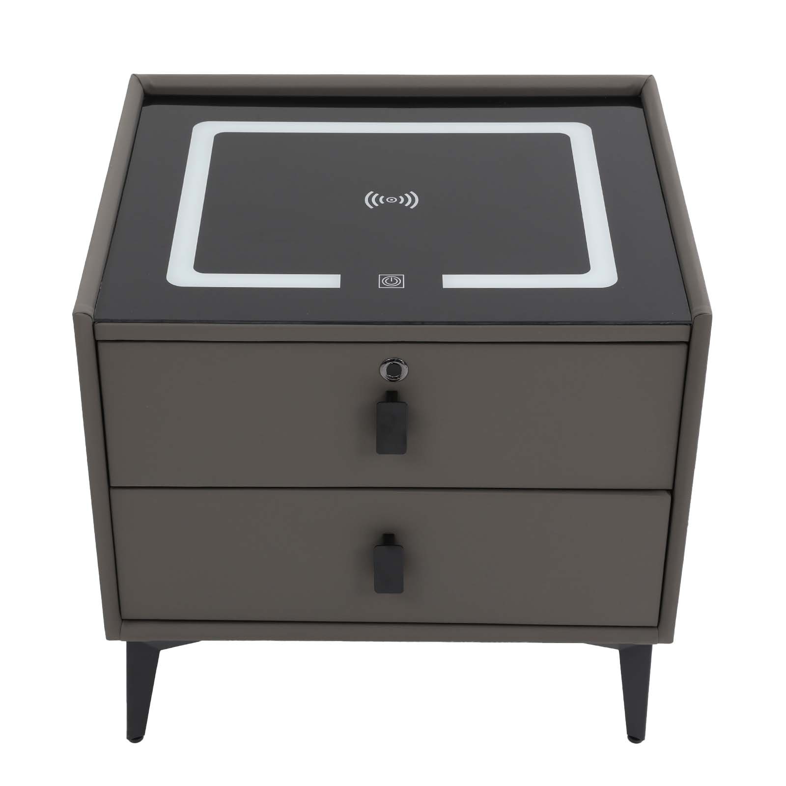 Bluetooth Speaker Smart Bedside Table with Light USB & Wireless Charging