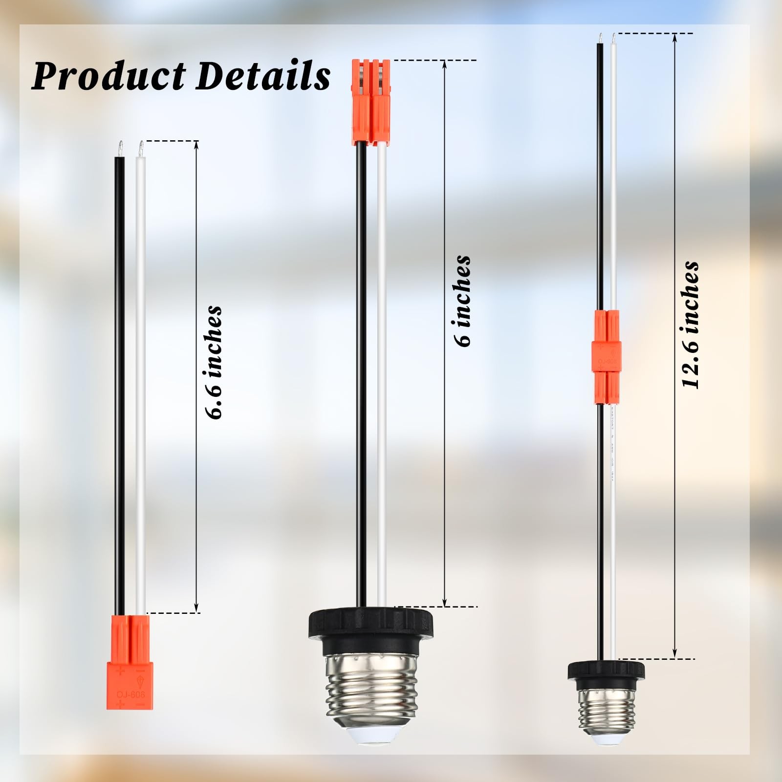 20 Pcs E26 Socket Adapter for LED Recessed Lights, Medium Base Pigtail