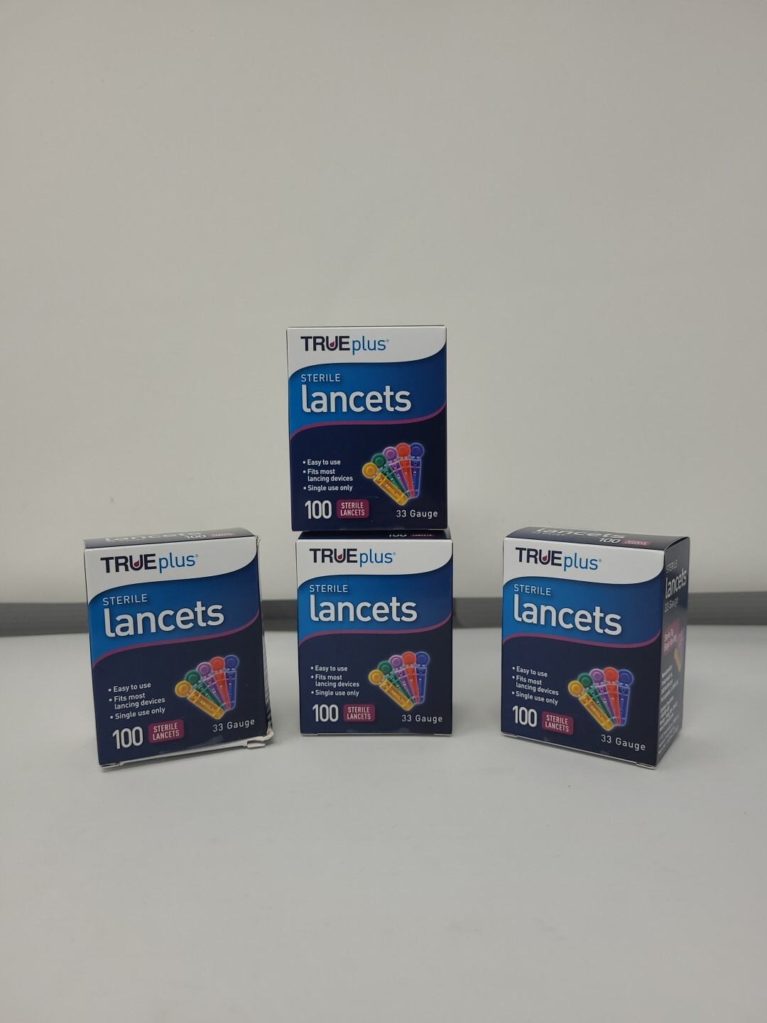 4x100 TRUEplus Diabetic Test Sterile Lancets 33 Gauge &FREE LANCETS DEVICE  N