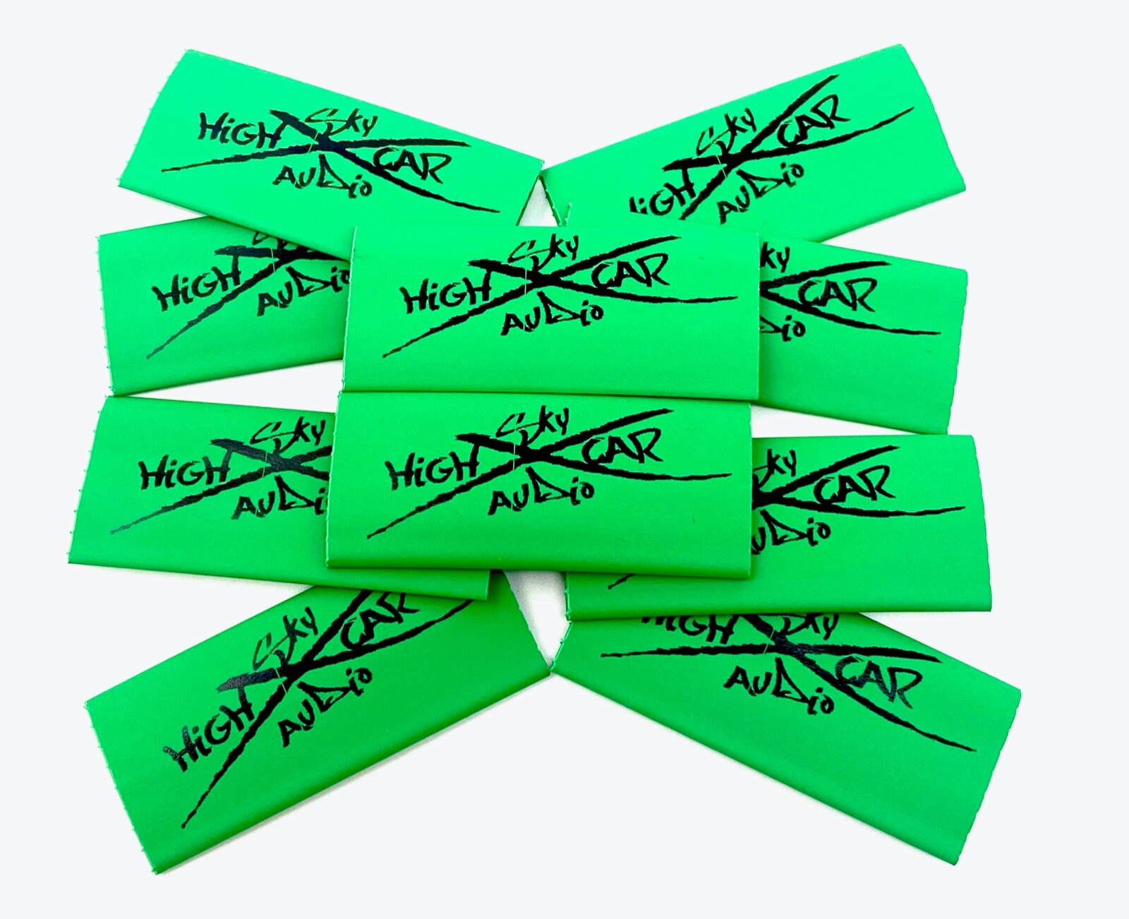 (10) 4 or 8 Gauge GREEN 3/8" x 2" Heat Shrink Tube 4 Ring Terminals GA Tubing