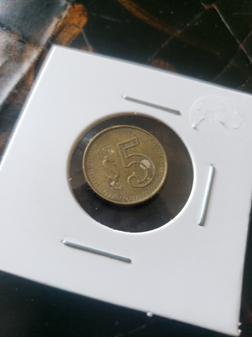 1987 Mexico 5 Pesos $5 – Brass – Circulated