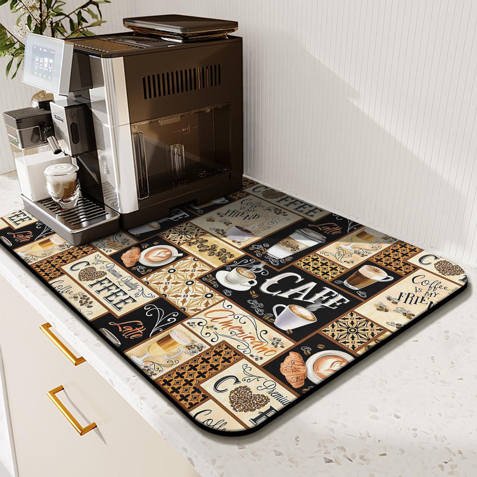 Fun Coffee Mat 19inx12in,Coffee Bar for 19" x 12", Coffee-10-1