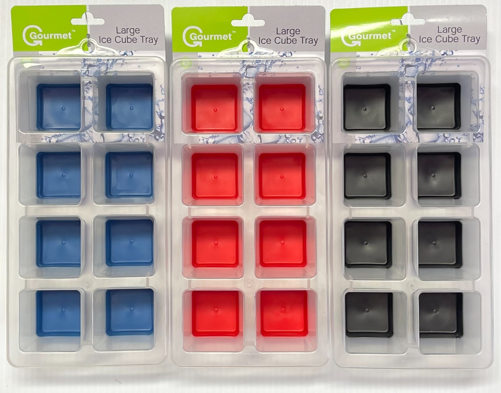 3x Pk Set Large Bottom Silicone 24 Tray Ice Cube Baby Food Puree Soup Trays