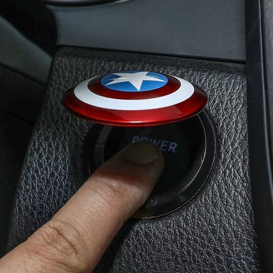 CAR STOP START IGNITION BUTTON COVER CAPTAIN AMERICA FLIP ENGINE SWITCH