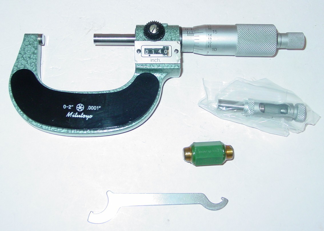 Mitutoyo 204-165 Digital Outside Micrometer, 0-2”, Carbide Tip