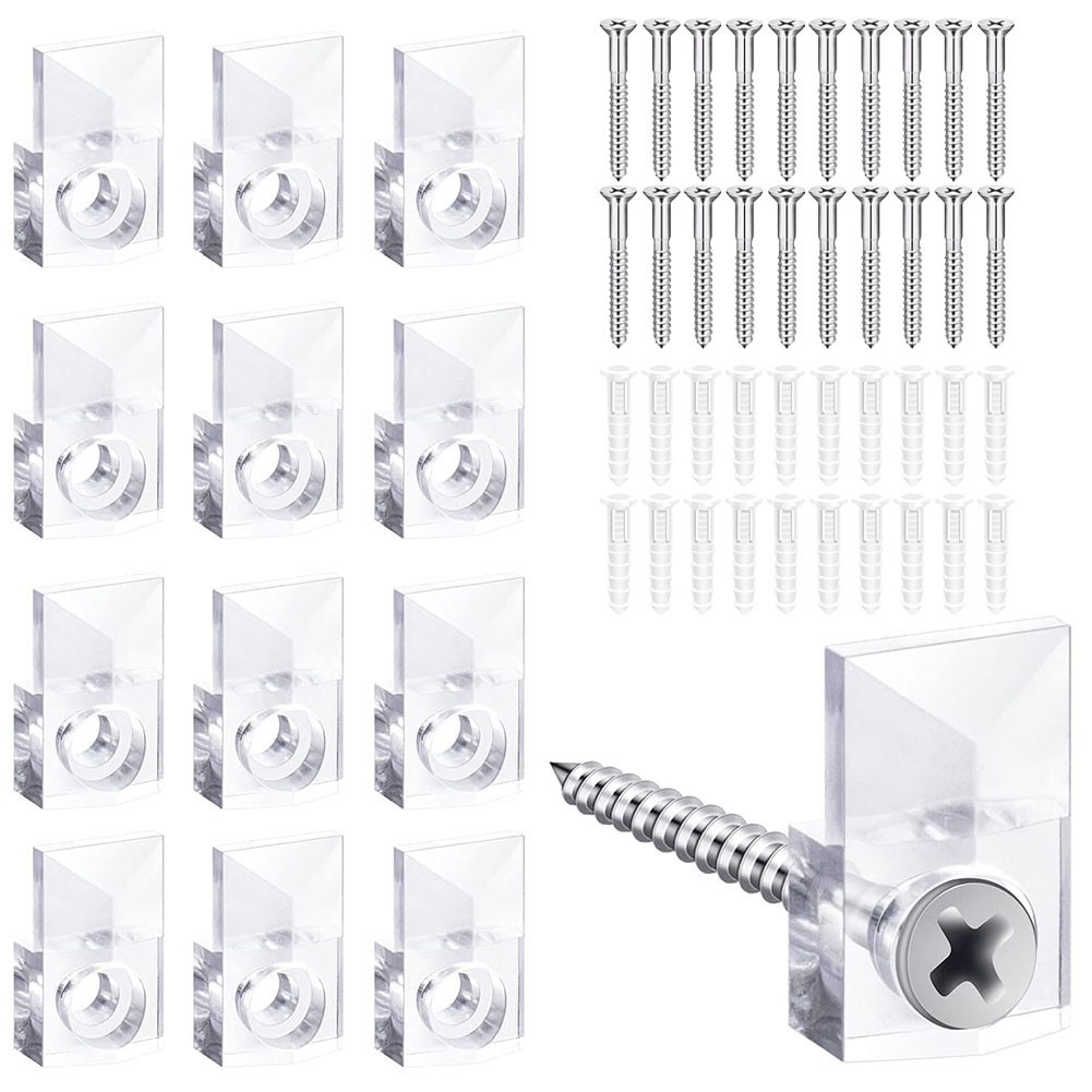 Door Hardware Kit Corner Knob Mirror Clip Plastic Reliable Transparent