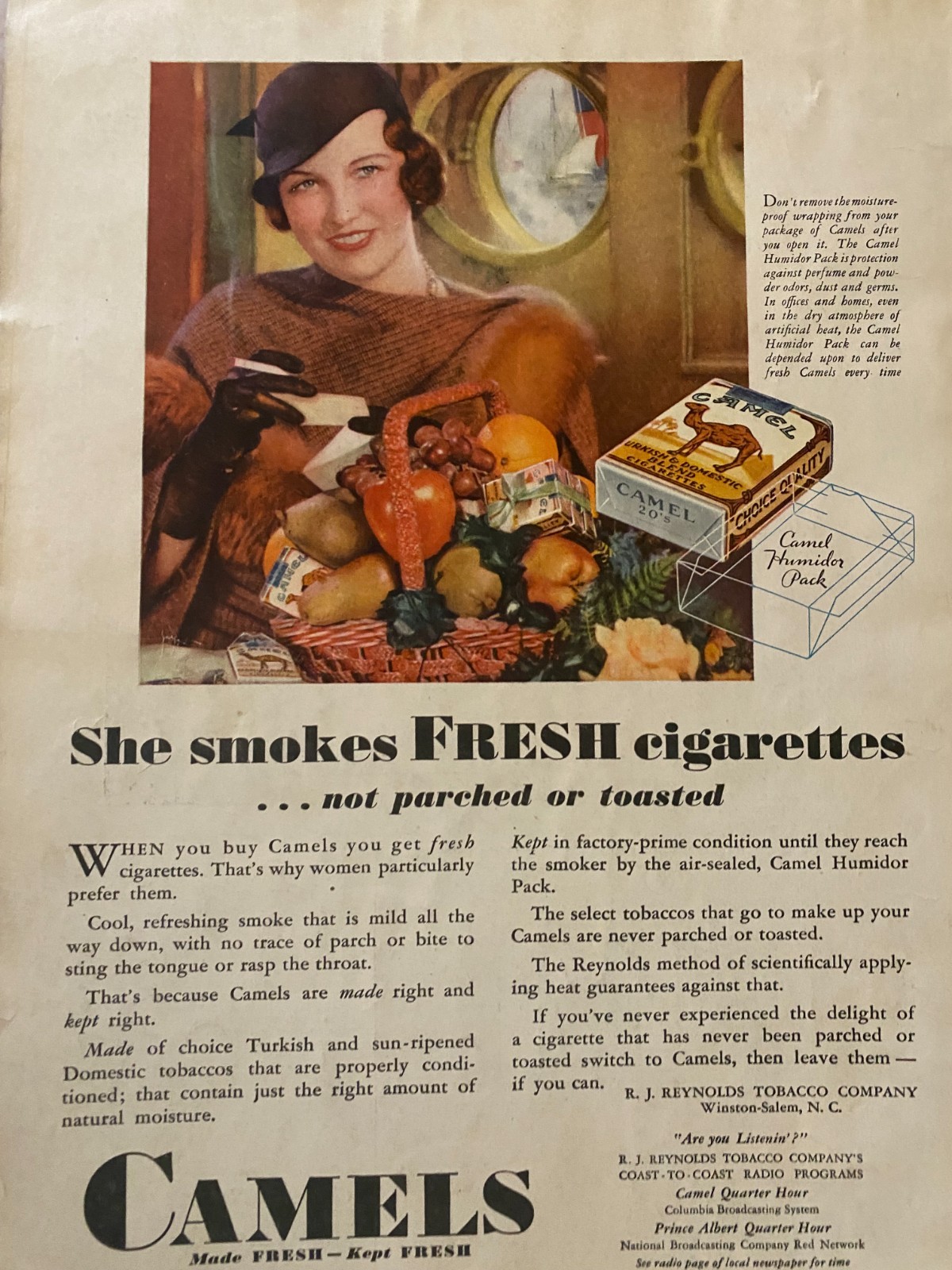 Camel Cigarettes, Camels, Full Page Vintage Print Ad, aa