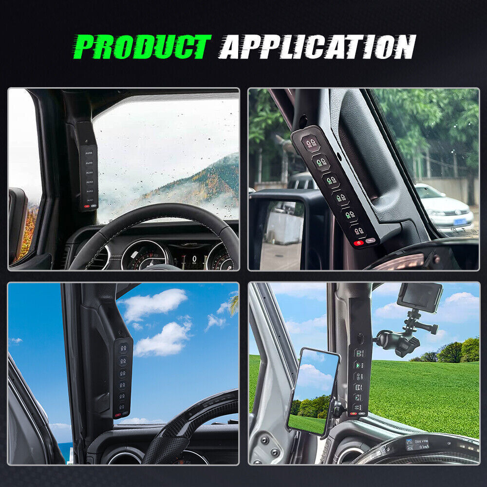 6 Gang Switch Panel System Grab Handle For Jeep Wrangler JL 2018-2023 Gladiator
