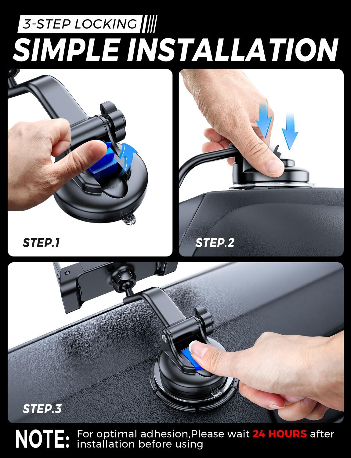 Car Tablet Mount Holder Windshield Dashboard Suction 611 Inch Foldable Phone