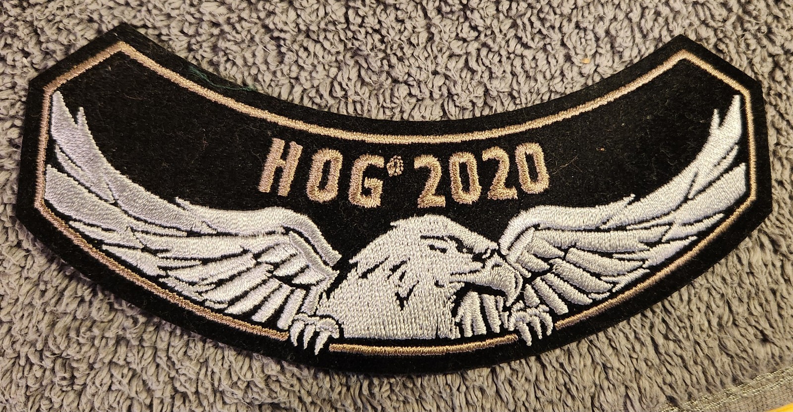 NEW 2020 HOG Harley Davidson Owners Group Patch Badge Jacket Wings Rocker Black