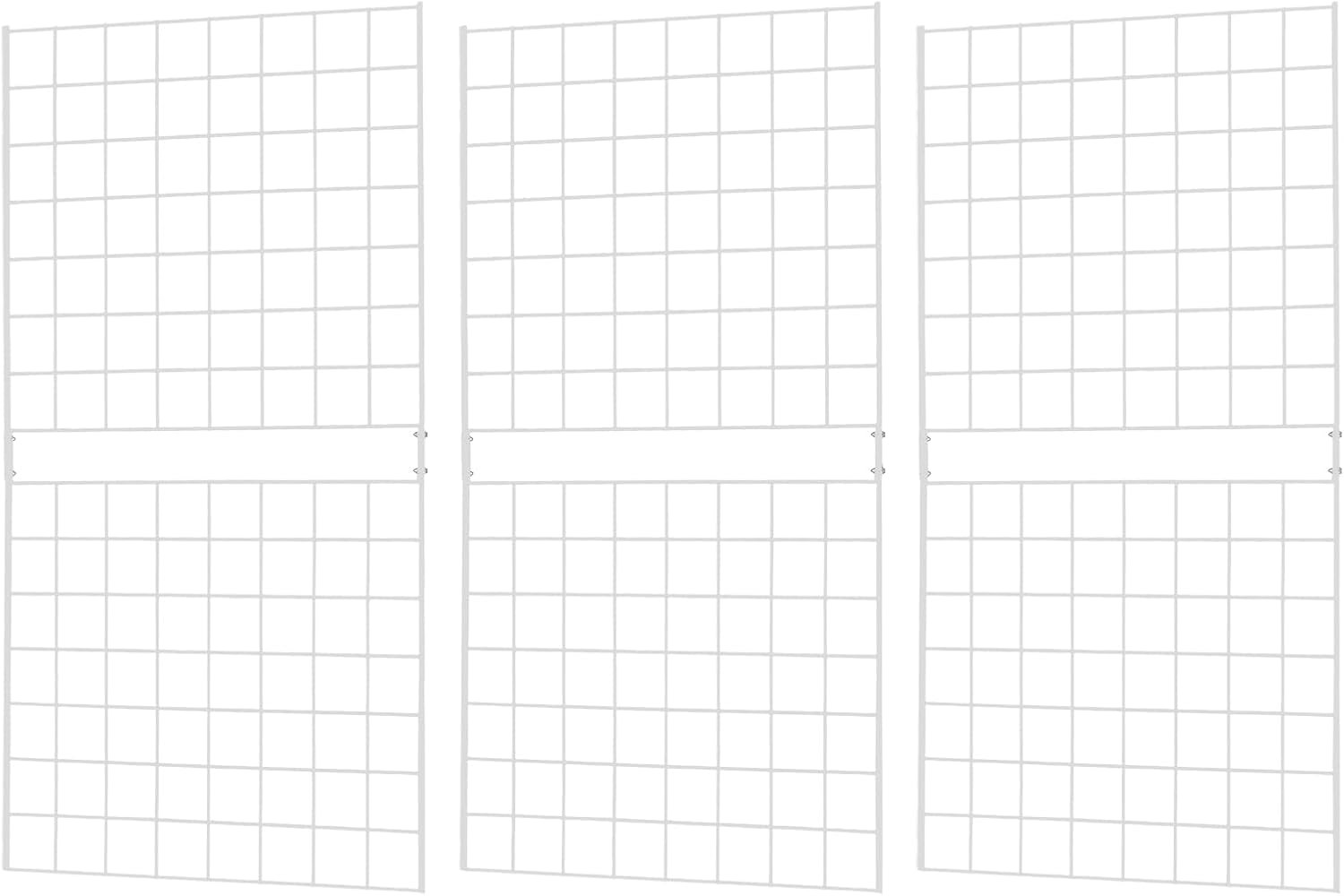 Heavy Duty Gridwall Panels 2' x 4' - Pack of 3, White, Portable Display Solution