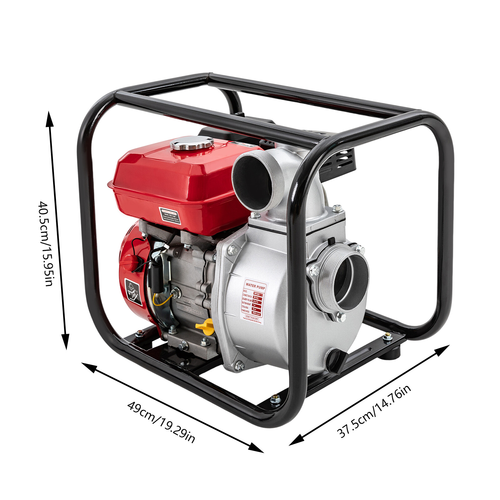 3" Inch 7.5HP Gas Water Pump Gas-Power Garden Water Irrigation Transfer Pump
