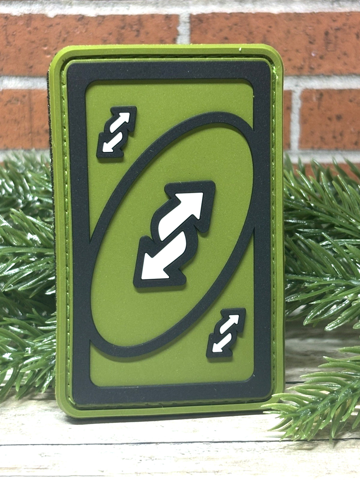 PVC Uno Reverse Card Patch - Tactical Morale Patch - Green Uno Card Patch