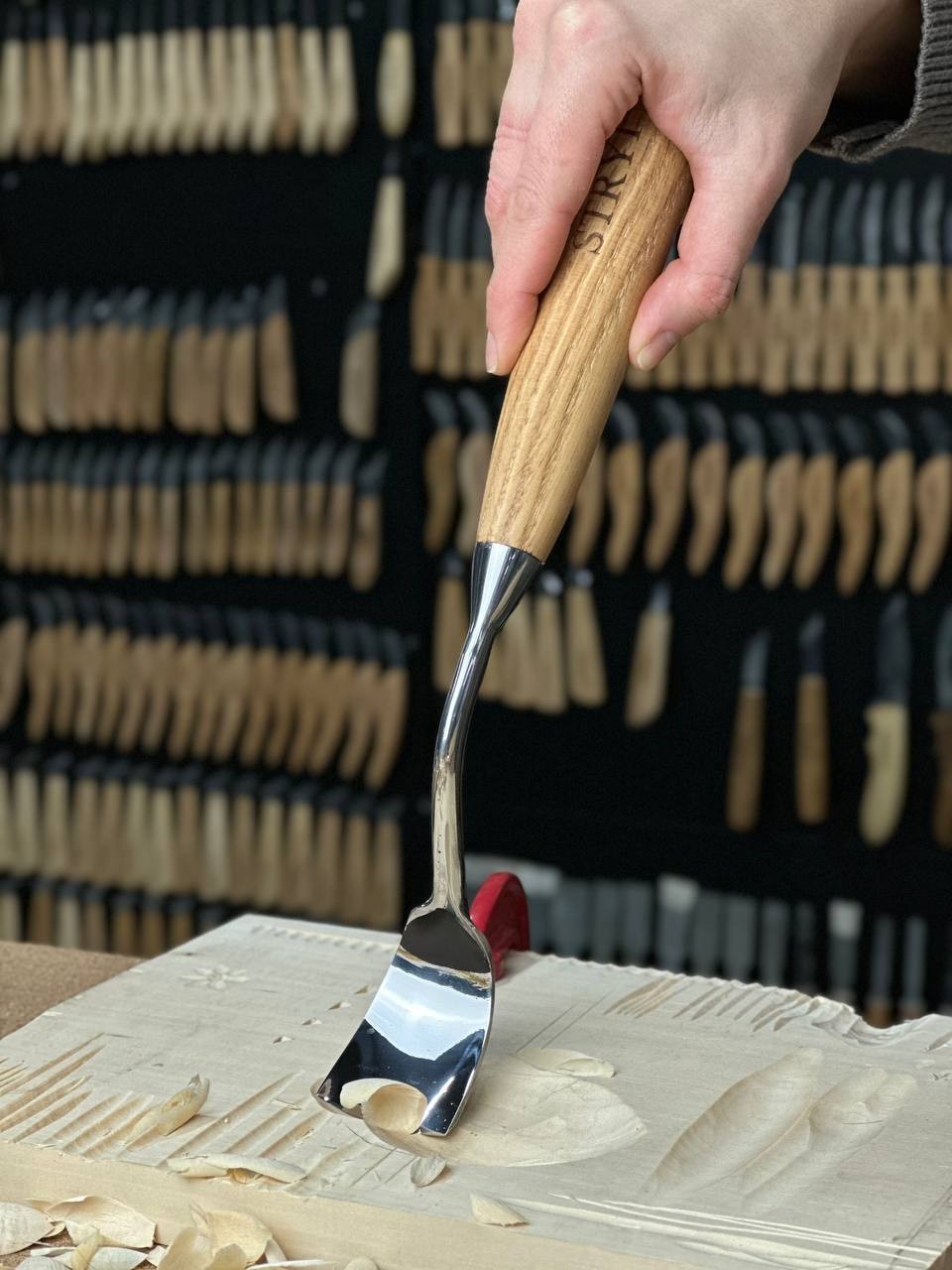 Large Bent Gouge, Bowl & Spoon Carving Tools, Woodworking Tools, IN STOCK