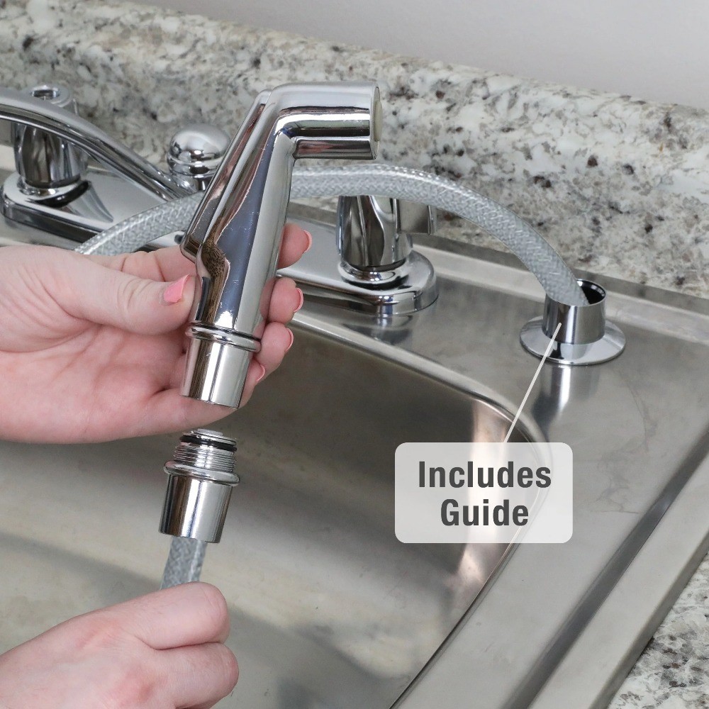 Kitchen Sink Spray Hose and Head 48 Inch Chrome Faucet Replacement Pull Down