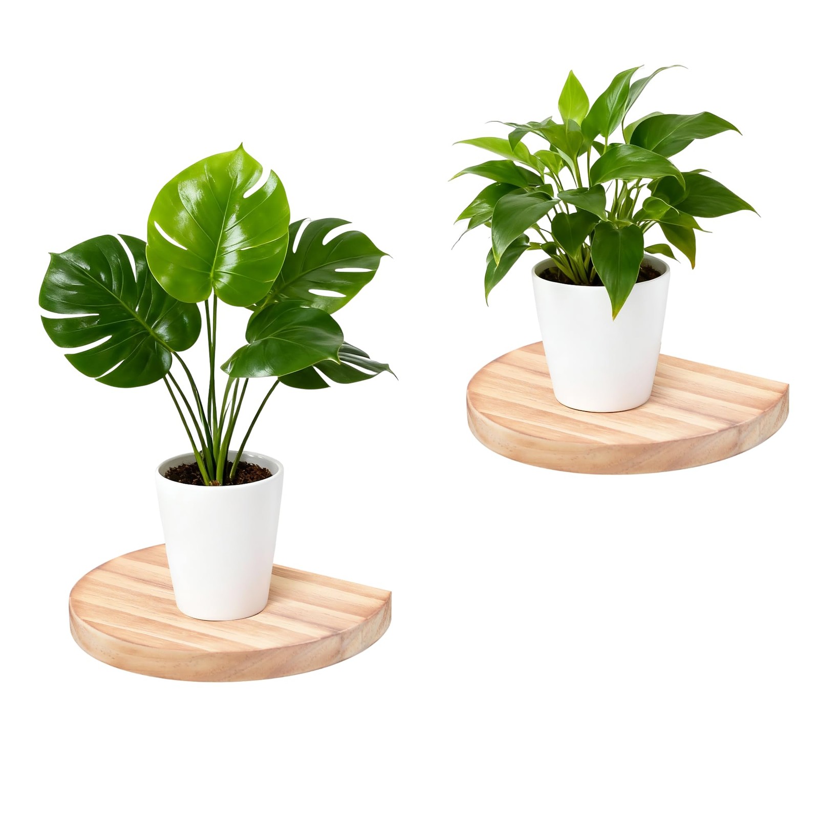 Small Wood Floating Shelves (2-Pack, 6-inch Diameter) - Round Sturdy Invisibl...