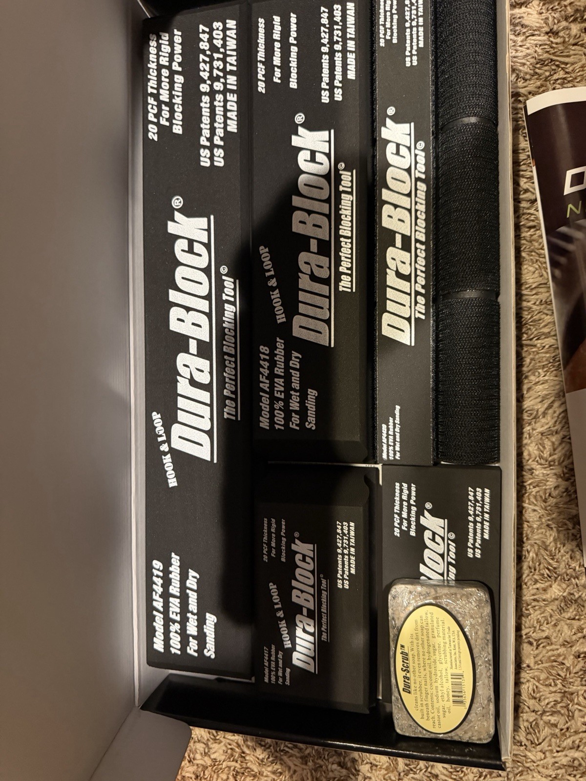 Dura-Block AF44HL 7pc. Hook and Loop Sanding Dura Block Kit New In Box