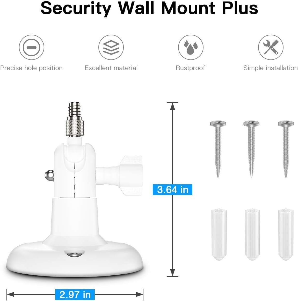Water-Resistant Adjustable Wall Mount for Eufy/Arlo Cameras - 2 Pack