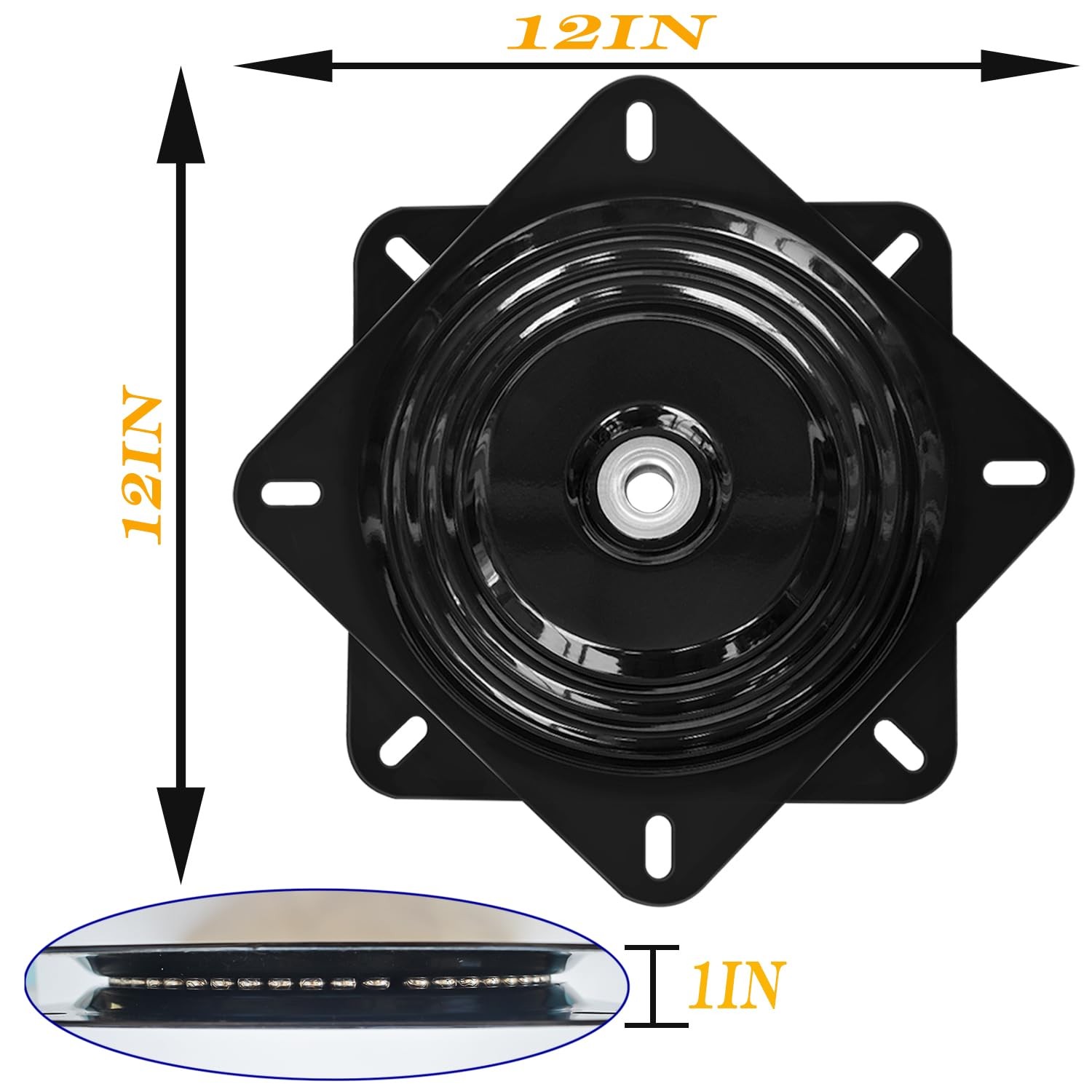12Inch Bar Stool Swivel Plate Heavy Duty, Chair Swivel Base with Solid Ring o...