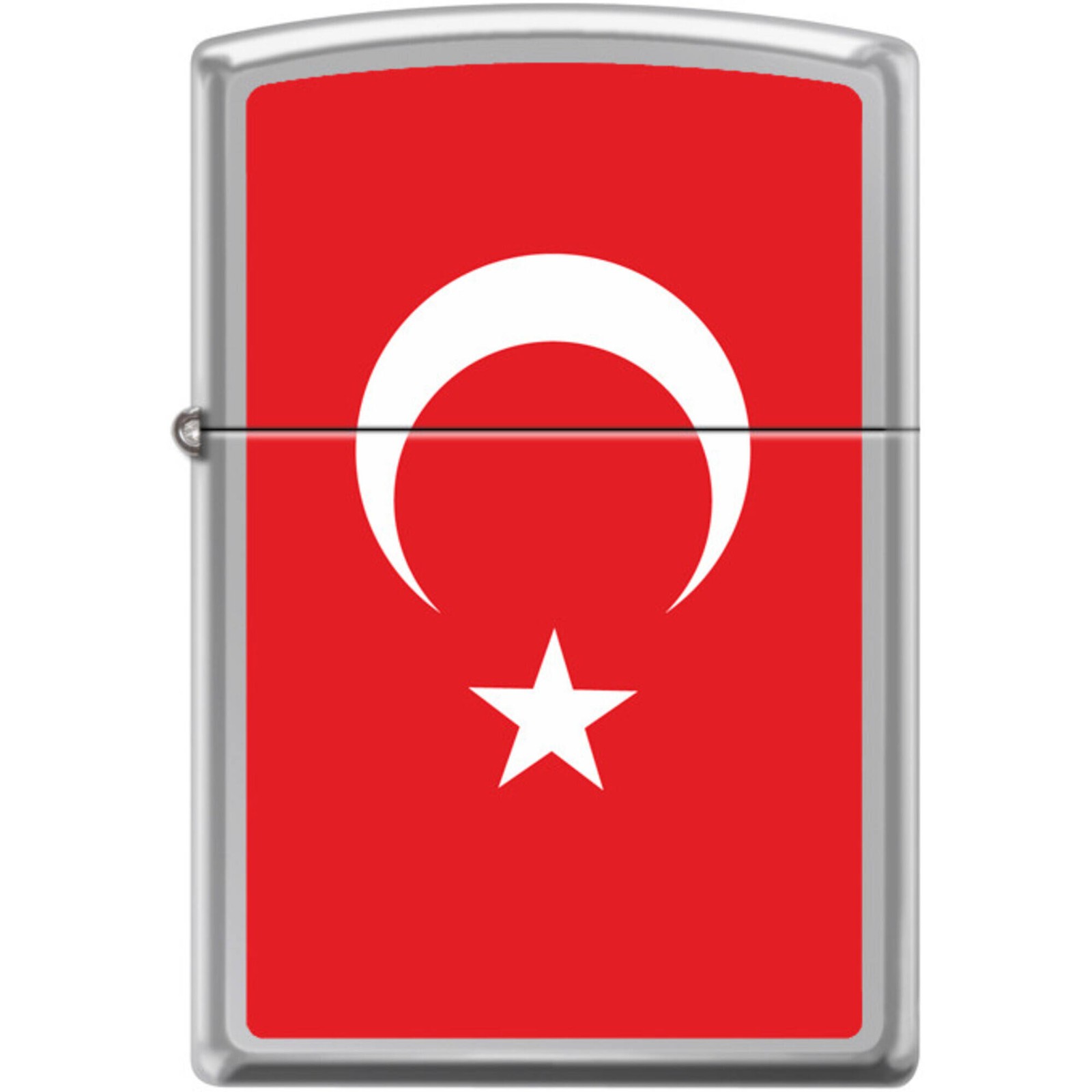 Zippo Windproof Pocket Lighter Flag Of Turkey High Polish Chrome Metal XC503