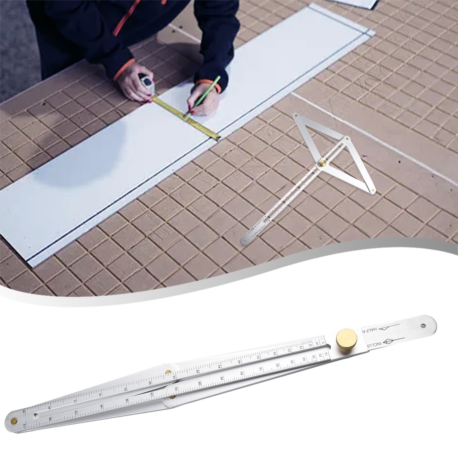 Protractor Square Protractor Measurements Multi-Angle Stainless Steel Tool
