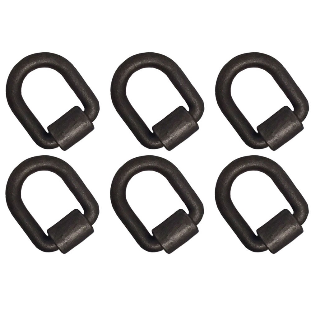 (6) 1" x 3" D-Ring w/ Weld On Clip for Flatbed Truck Trailer 47,000 lb Rated MBS