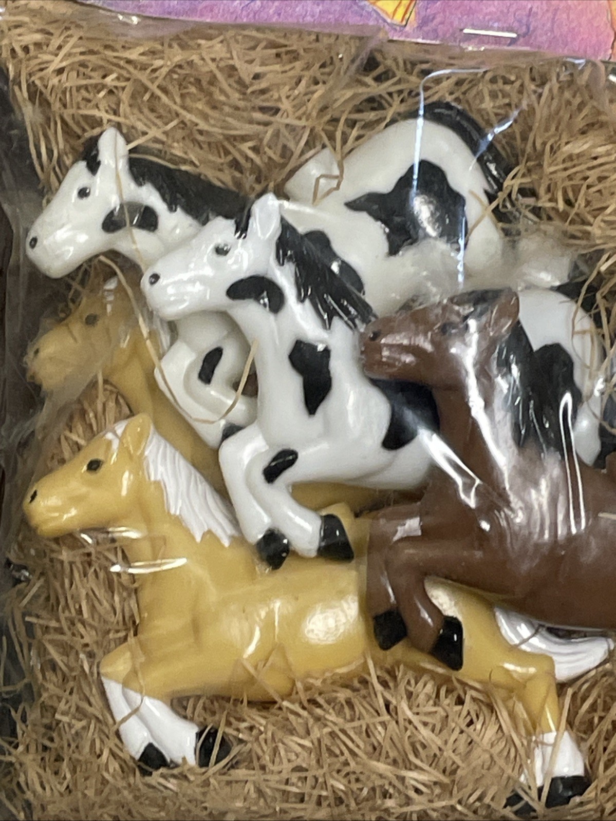 12’ String Light 10 - 4” Plastic Horses ‘99 NOS Childs Cowboy Decor Party Room