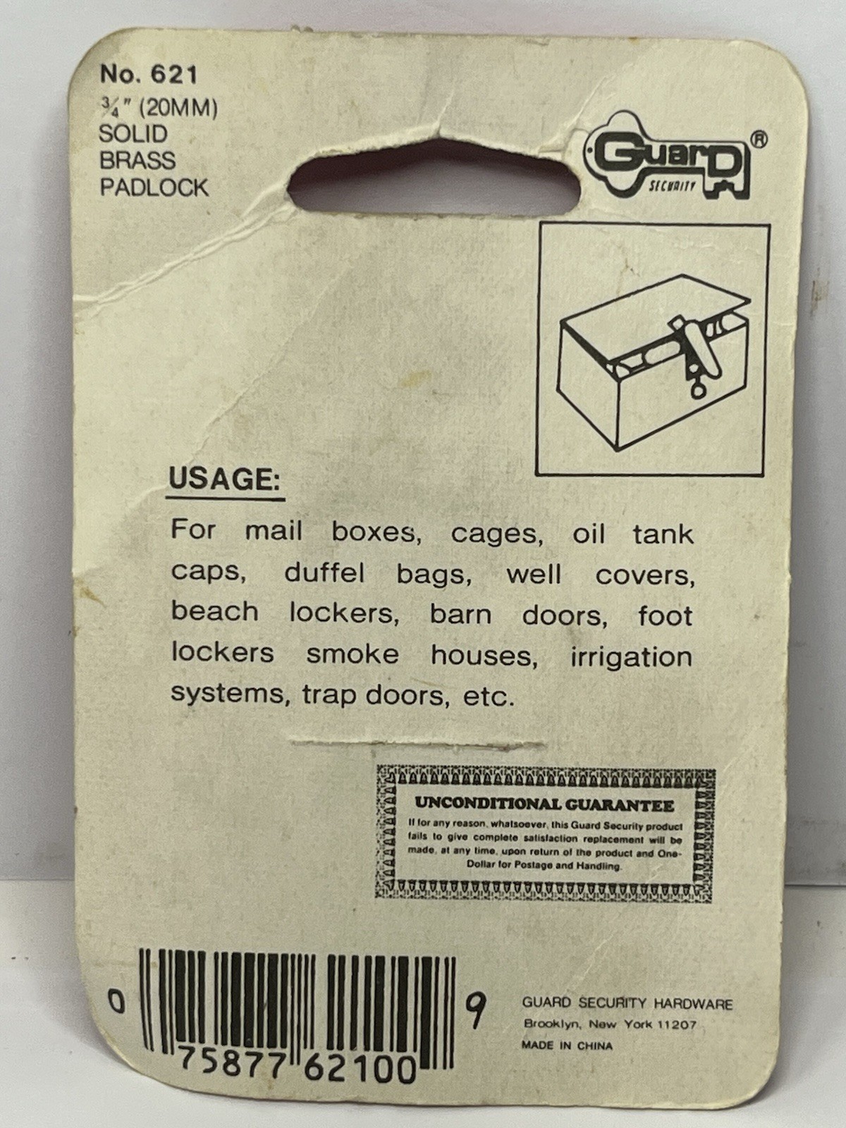 Brass Padlock Guard Security Solid Body 3/4" Inch With Keys