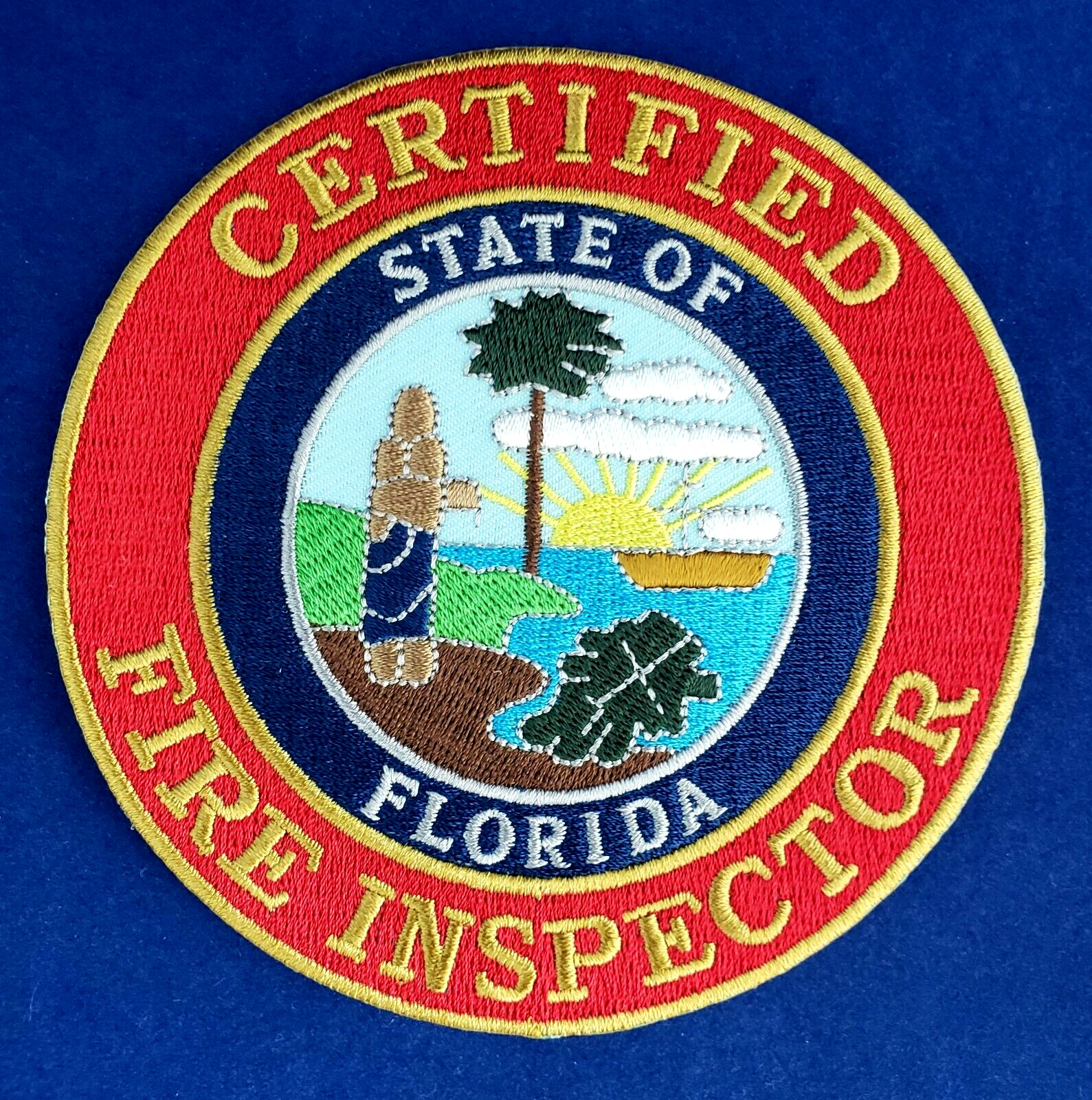 CERTIFIED FLORIDA FIRE INSPECTOR PATCH: 4" Embroider Patch, Item#2002