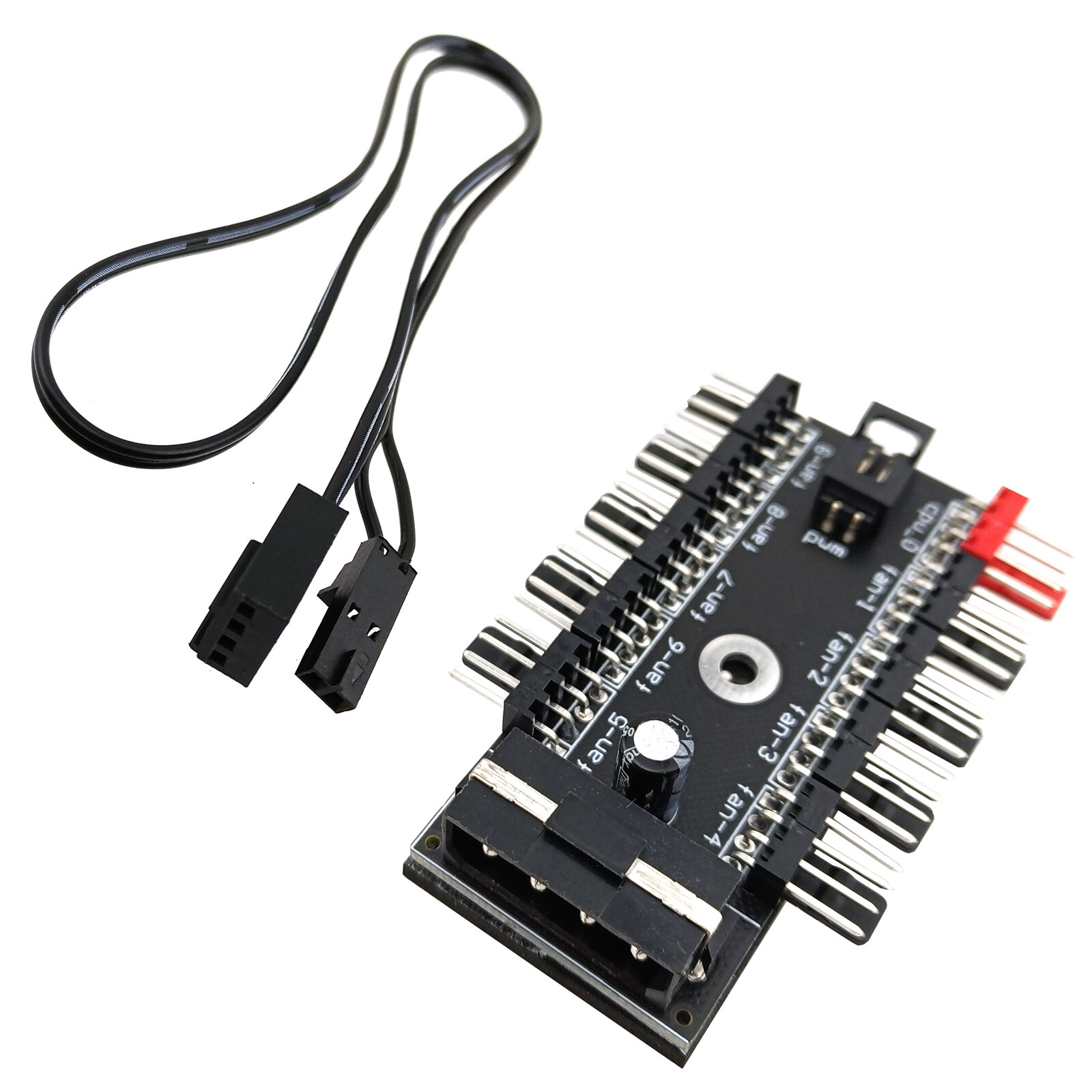 PC Computer 4pin Fan 1 to 10 Port Splitter Hub Board PWM Control IDE Power Cable