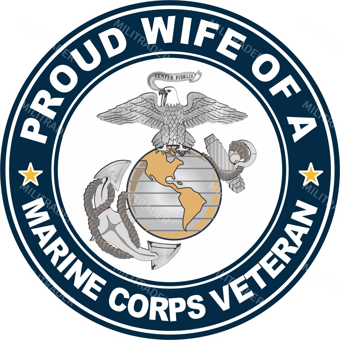 Proud Wife of a United States Marine Corps Veteran Self-adhesive Vinyl Decal