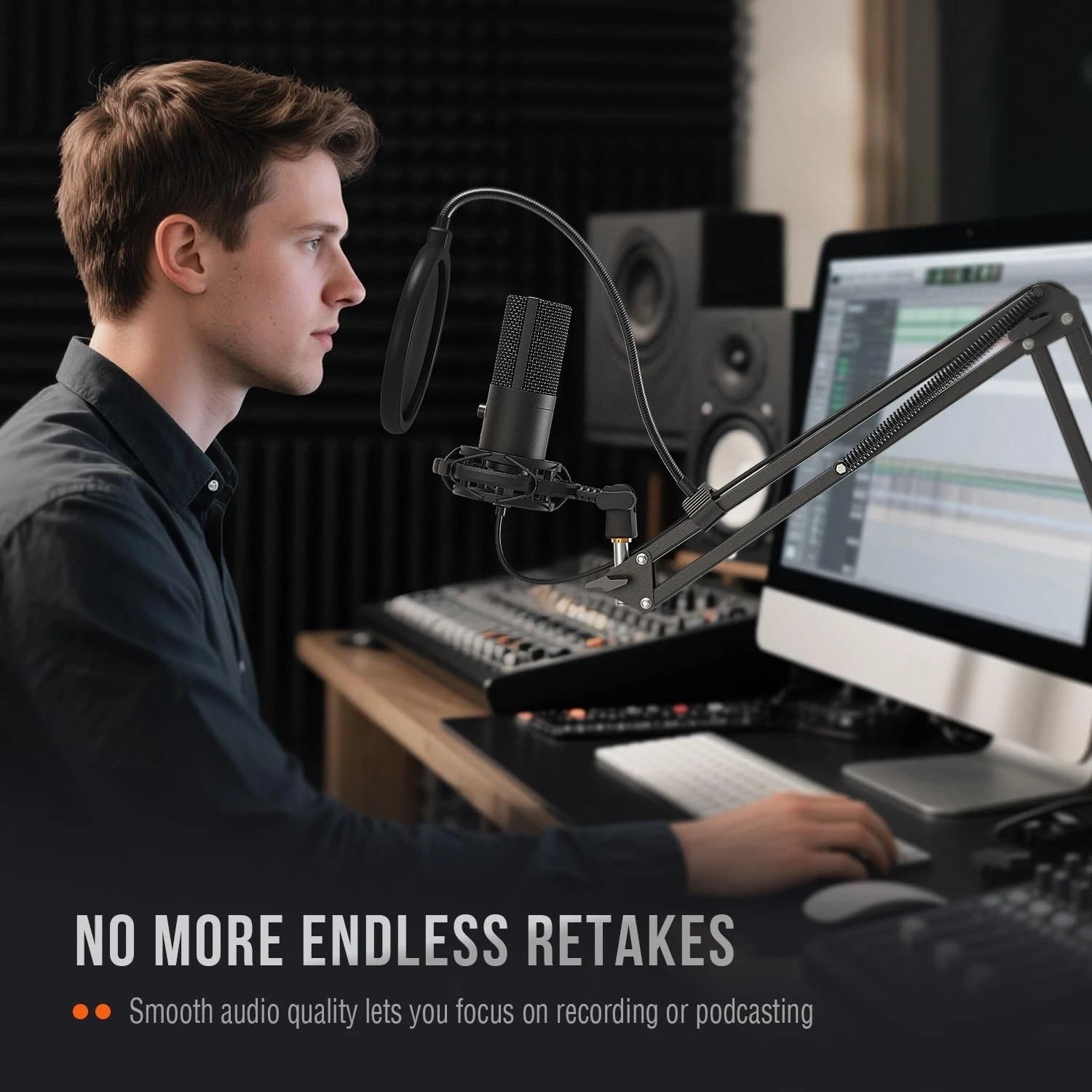 Ultimate USB Microphone Kit with Adjustable Boom Arm for Streaming & Podcasting
