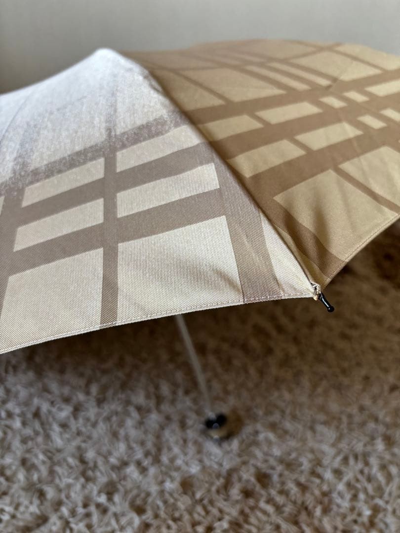 Burberry Folding Umbrella Beige Check Pattern Polyester One Size Japan Unused