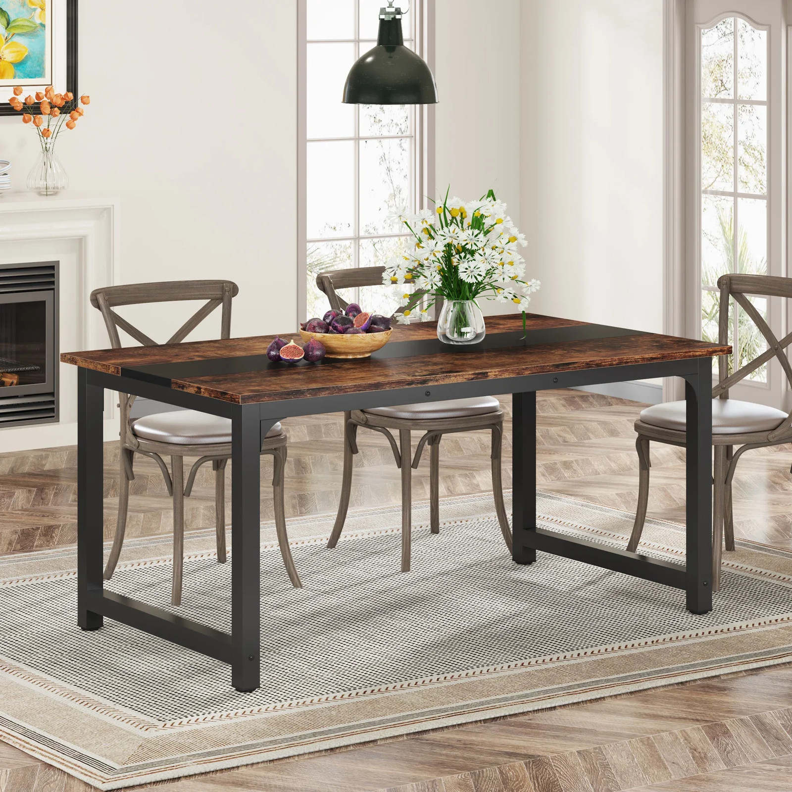 63"x31.5" Dining Table, Kitchen Table for 6-8 Person, Rectangular Dinner Table