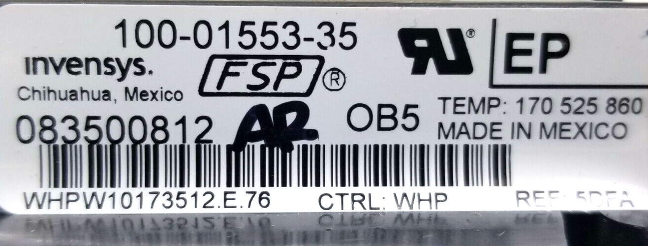 (Same Day Ship) Whirlpool Range Control W10173512