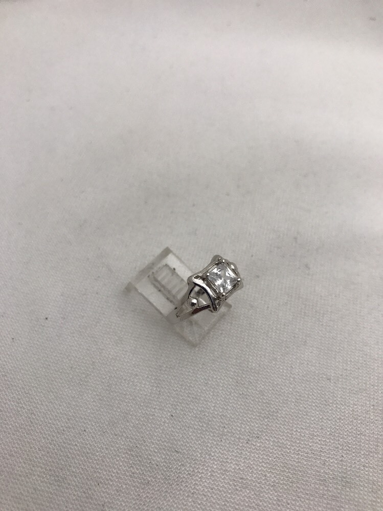 Sterling Silver .925 5mm Square Solitaire Ring Engagement
