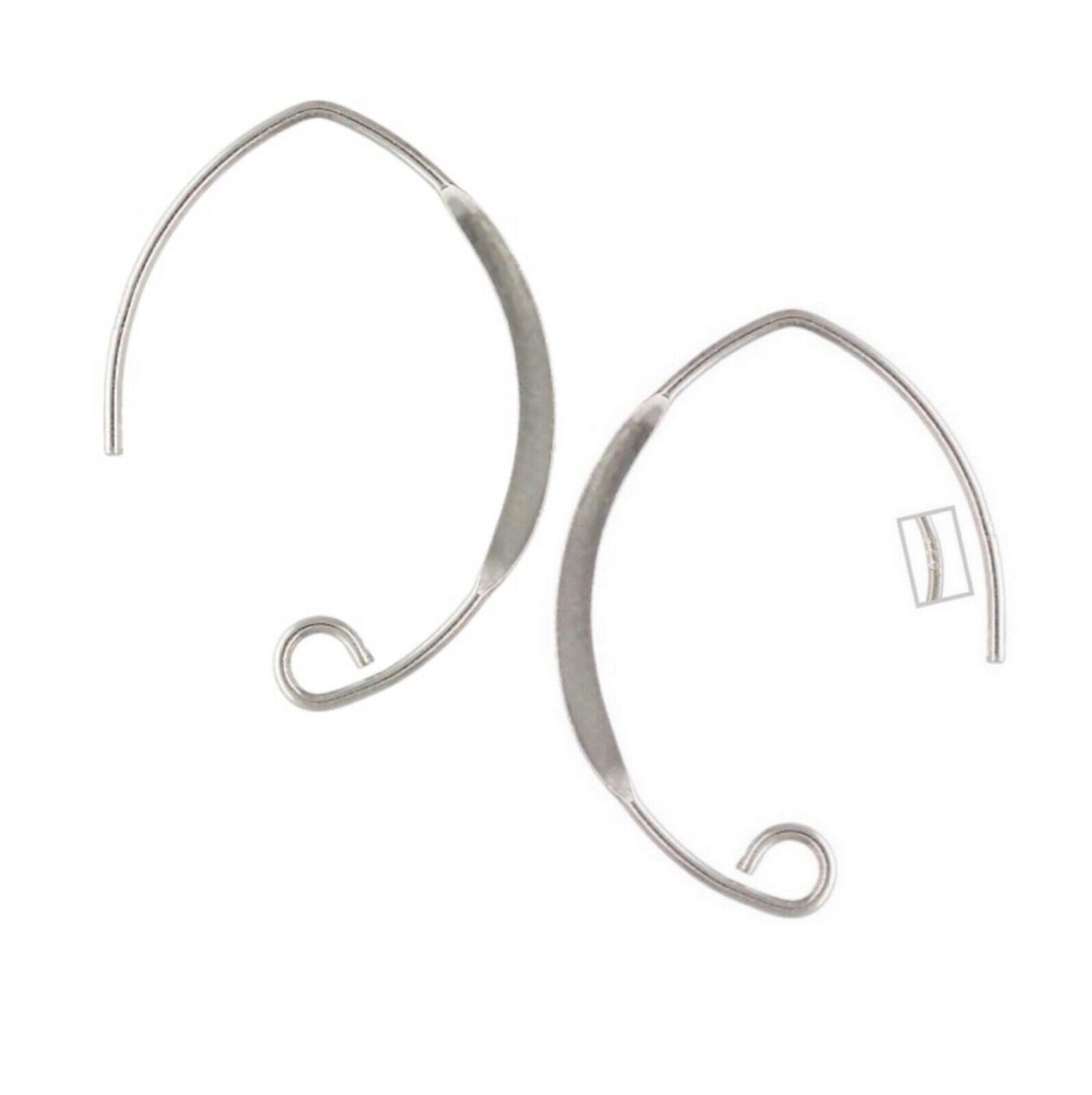 4pcs 925 Sterling Silver V Shape Flattened Ear Wires | DIY Earring Hook Findings