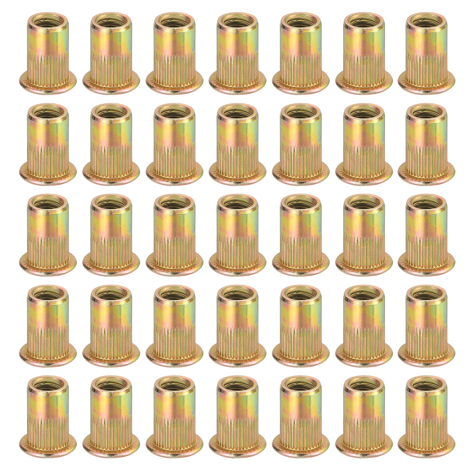 40Pcs M6 x 15mm Rivet Nut Carbon Steel Rivet Nut Tool Hardware Nuts Zinc-Plate