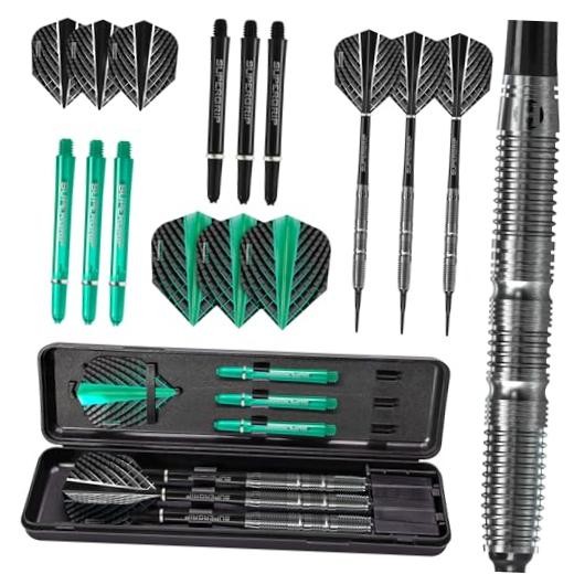 NX Elite 90% Tungsten Soft Tip Darts Set 18g I Huge 17pcs Bundle with Spare