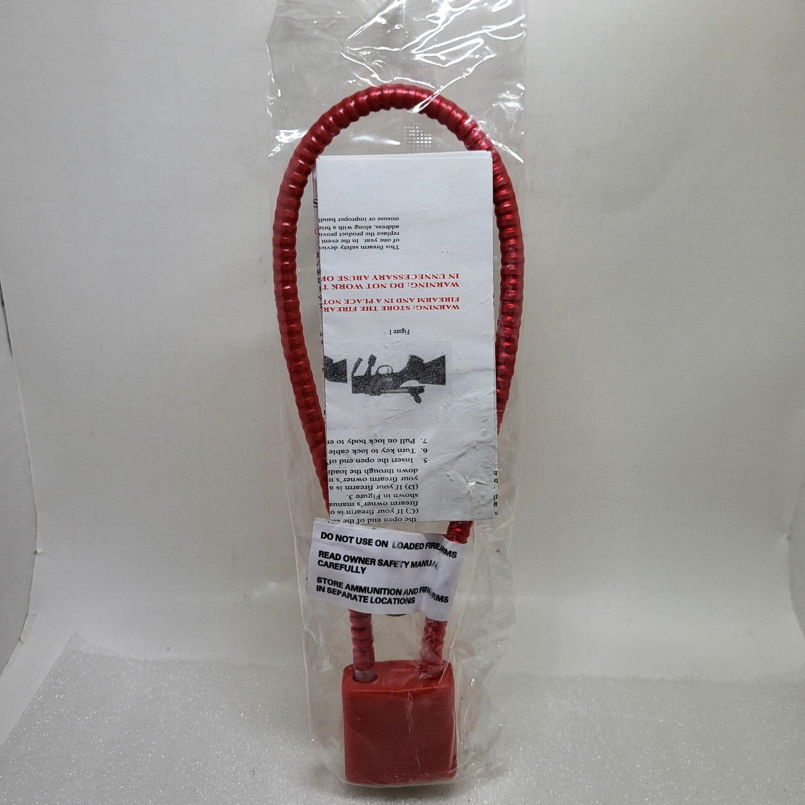 15” Cable LOCK Red Security Keyed 2 Keys 30mm NEW NIP