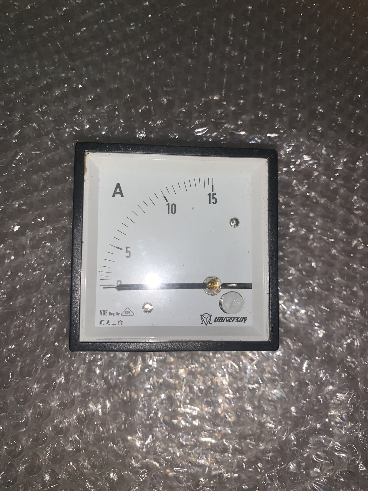 University VDE Reg. Nr. 605 Amperemeter Panel VDE 605 Amperemeter