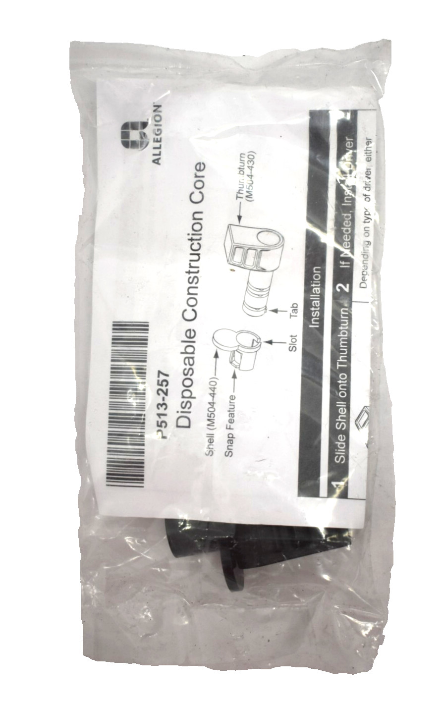 Allegion P513-257 Disposable Construction Core Shell & Thumbturn Genuine OEM