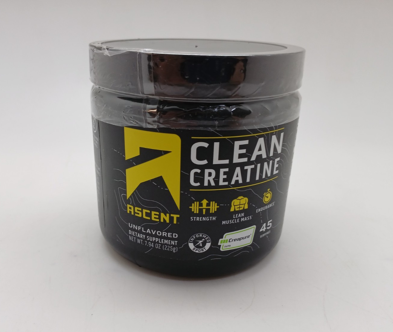 Ascent Creatine Monohydrate 225g Unflavored Creapure 45 Servings New