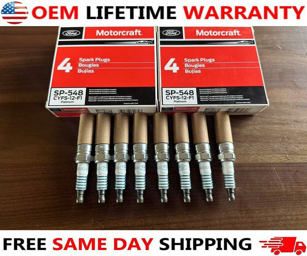 8PCS OEM Platinum Spark Plugs SP-548 CYFS12F1 For F150 5.0 V8 2.5L Mustang SP548