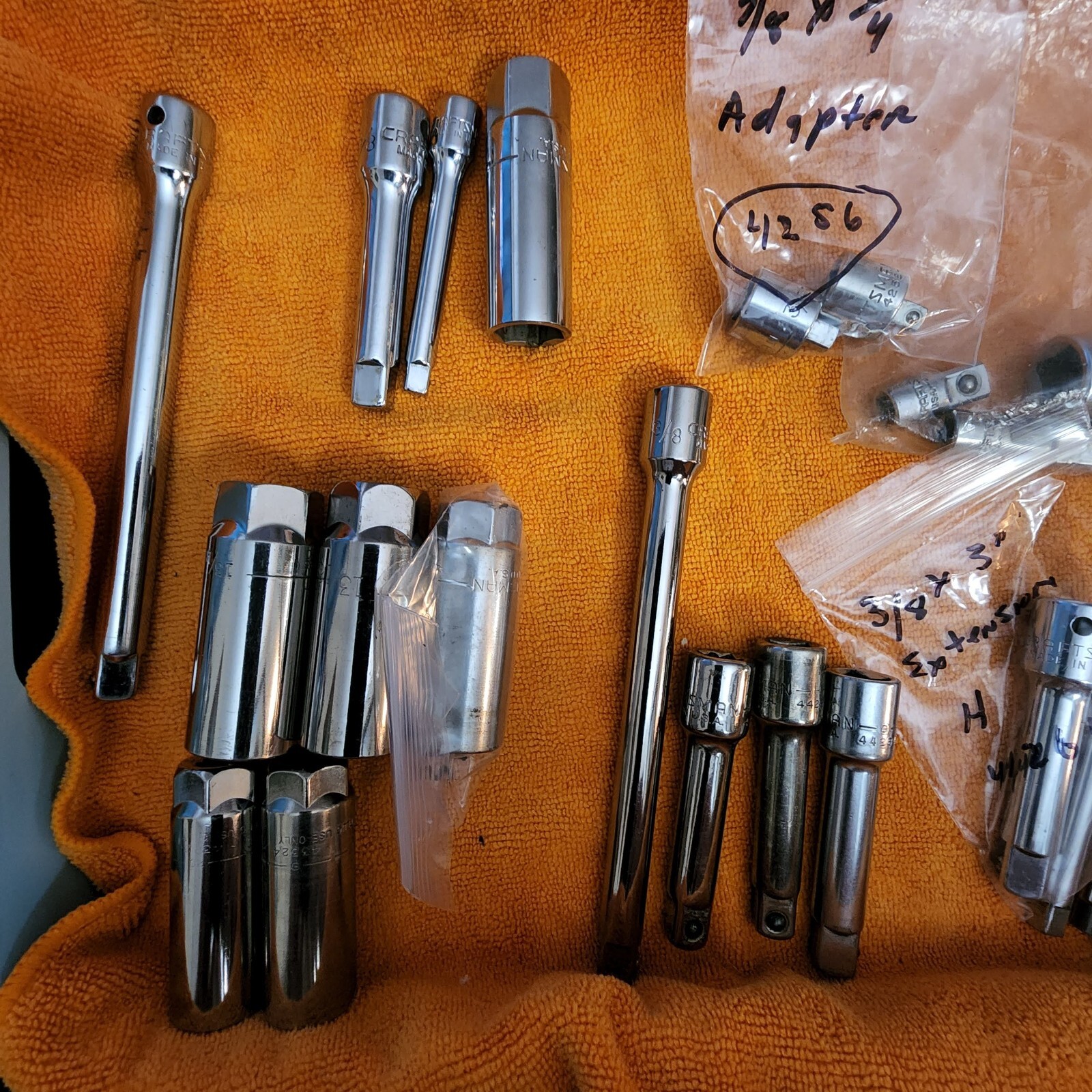 Craftsman 1/2", 3/8" & 1/4" Ratchets, Extensions, Adaptors/Sparkplug Socket USA