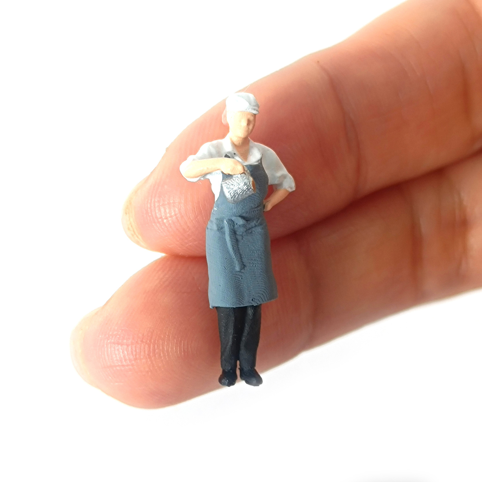 1:64 Painted Figure Mini Model Miniature Resin Diorama Toy Beverage Chef Staff G
